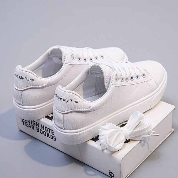 White Sneakers Female Students, Korean Style, Versatile For Spring And Autumn, Leather Flat Running Breathable Women's_vogvips.com