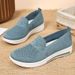 Women's Summer Breathable Casual Slip-On Mom Lightweight Walking Solid Color Versatile Single Shoes_vogvips.com