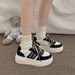 Women's New Shoes Trend Niche Sneakers Casual Thick Soled Wheat Ear White Shoes_vogvips.com