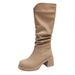 French Style Petite Slouch Women 2023 New Chunky Heel Over-the-Knee Slimming Long Boots_vogvips.com