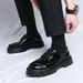 2025 Plus Size 47 With Thick Sole And Raised Round Toe Shoes, Men's Patent Leather Shiny Surface, Fashionable Business_vogvips.com