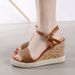 Women’s Shoes Spring New Style Sandals Woven Back Strap Wedge Sandals Large Size Fashion Women's Shoes_vogvips.com