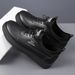 Leather Thick Sole Business White British Style Slip-On Men's Casual Shoes_vogvips.com