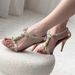 Elegant Gemstone-decorated Strap Sandals For Women, Summer Stiletto Open-toe High Heels, Versatile And Sexy, Comfortable_vogvips.com
