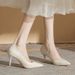 555-8 Pointed Toe High Heels For Women 2025 Spring And Autumn New White Stiletto Comfortable Gentle Elegant Office Shoes_vogvips.com