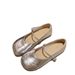 Silver Single For Women 2024 Summer New With Skirts Soft Sole Maternity Loafers Ballet Style Flat Mary Jane Shoes_vogvips.com