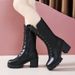 2019 Autumn Winter New Martin British Style Thick Heel Platform Mid-Calf Short Size 35-41 Stylish Motorcycle Boots For_vogvips.com