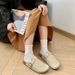 Autumn Winter New Style Half Slippers For Women Indoor Outdoor High-end Suede Thick Sole Non-slip Home Shoes_vogvips.com