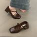 2025 New French Style Mary Jane Female Design Sense, With A Straight Strap And Square Toe, Thick Single Order Shoes,_vogvips.com
