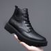 Men's Trendy Martin New Autumn And Winter Men's Short Genuine Leather Versatile High-Top Outdoor Work Boots,_vogvips.com