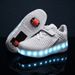 Kid Led Sneakers USB Charging Luminous Shoes Outdoor Sport Roller Skates Children Two Wheels Boys Girls Casual Shoes Glowing_vogvips.com