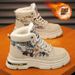 Men's Winter Fleece-Lined Martin Boots, Korean Version, Trendy And Versatile, Thick Sole, Extra Warm Cotton High-Top Wor_vogvips.com