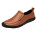Men's Casual Shoes Round Head Layer Large Size Overshoes Soft Sole Non-slip Shallow Mouth Men's Shoes_vogvips.com