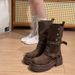ShoeVault Brown Two-Way Motorcycle Martin 2024 Autumn Winter New Thick-Soled Height-Increasing Melad Short Boots For Petite Women_vogvips.com