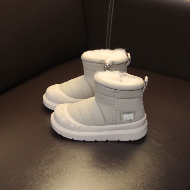 Children's Snow Waterproof Boy's Ankle Boot 2024 New Arrival Girls' Boots Thickened Heattech Cotton Winter Shoes Tide_vogvips.com