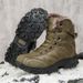 Casual Sports Men's Outdoor Warm Cotton Shoes Fashion Snow Boots Outdoor Hiking Shoes Black Velvet_vogvips.com