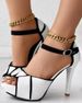 Sandals Women Block Peep Toe Platform Pumps Summer Combat Color Fish Mouth High Heels Sexy Thin Heels Dress Shoes_vogvips.com