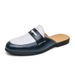 New Summer Fashion Color-blocked Half-slippers For Men's Outdoor Casual Semi-slippers Blue And White Internet Celebrity Personality Heelless Slippers_vogvips.com