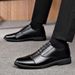 Men's Classic Business Casual Leather Shoes - Soft PU Square Toe Lace-Up Dress Shoes For Office & Daily Wear_vogvips.com