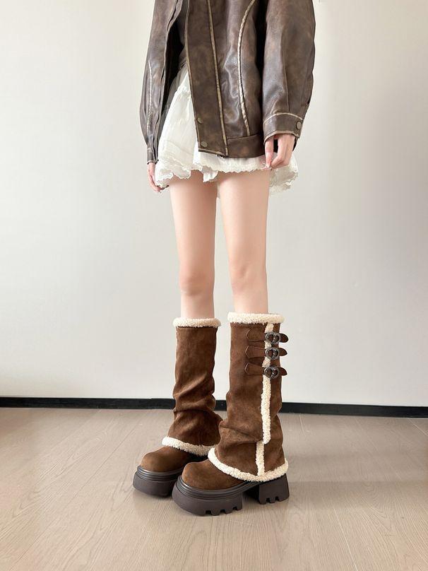 2025 Winter New Arrival Thick Soled Fleece-lined Thick Round Toe Snow Boots_vogvips.com