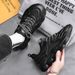 Euro Step Black Sports Shoes 2025 New Summer Men's Thick-Soled Height-Increasing Casual Mesh Breathable Versatile Dad Sneakers_vogvips.com