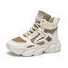 Gaobang Dad 2025 Spring Women's New Breathable Sports Korean Edition Versatile Thick Bottom Casual Running Shoes_vogvips.com
