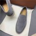 () LP Leather White Sole Lazy One Foot Loafers 2025 New Casual Cowhide Gray_vogvips.com