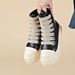 Cross Border Couple High Top Shoes Thick Bottom Lace Up Side Zipper Women's Shoes Large Size Fashion Shoes_vogvips.com