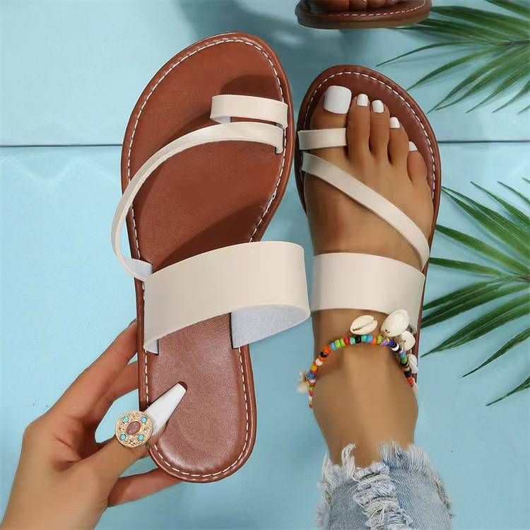 New Women's Slippers Large Size Women's Shoes Fashion Spring Summer Europe And The United States Flat Set Toe Comfortable_vogvips.com