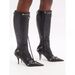Women's Pointed Toe Stiletto Heel Motorcycle Boots With Metal Studs Buckle Fringe Fashion Riding Boots For Winter Spring Fall_vogvips.com