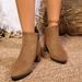 Pointed-toe Chunk-heeled Women's Mid-heeled Short-top Boots For Autumn And Winter 2026_vogvips.com