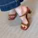 Nude High-heeled Sandals Women, 2026 New Summer Model, Square-toed, Chunky Heel, Height-increasing Slippers For Outdoor_vogvips.com