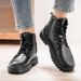 2025 Side Zipper High Top Men's British Style Black Leather Shoes Workwear Short Boots A0d3_vogvips.com