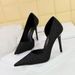 High Heel Pumps With Short Pointy Side Cutout Shimmering Sequin Cloth Heels For Women_vogvips.com