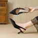 Qianluhui Sweet Style Thin Heel Pointed Toe Backless Sandals Summer New Exquisite Satin Party Dress Shoes_vogvips.com