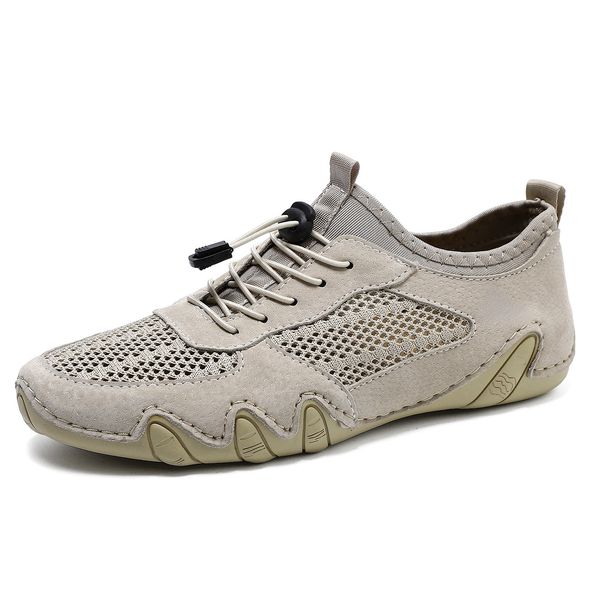 Men's Casual Sneakers Large Size Sewn Leather Mesh Shoes Octopus Men's Shoes Lazy Shoes_vogvips.com