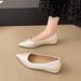 Spring And Autumn French Nude Inner Height Increase Pointed Flat Shoes Women's Light Mouth Shoes Versatile Commuter Shoes_vogvips.com