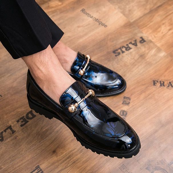 Pointed Toe Men's Black Business Formal Casual Leather Shoes_vogvips.com