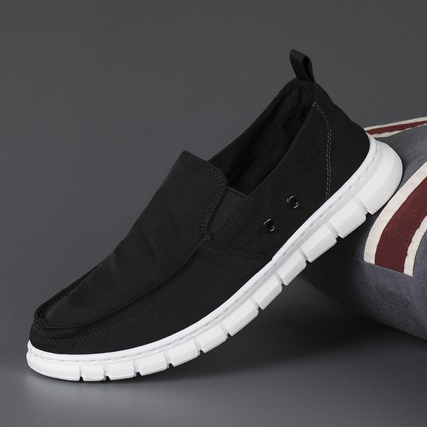 Suitable For All Seasons 2024 Spring New Low-top Casual Leather Lazy Slip-on Elastic Band Embroidered Versatile Korean Style Men's Shoes_vogvips.com