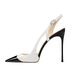 Women's Pointed Toe Stiletto Sandals Color Block Hollow Design Fashion Shoes Black White_vogvips.com