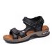 Summer Open Toe Men's Top Layer Cowhide Beach Sh, Soft Sole Air Cushion Outdoor Sports Sandals, Fashionable Casual_vogvips.com