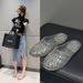 Fashionable And Versatile Solid Color Simple Transparent Crystal Summer Sandals For Girls, Hollow Flat-soled Outdoor_vogvips.com