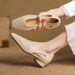 Genuine Leather Soft Leather~French Style Sandals For Women Square Toe Out Retro Shallow Mouth Hollow Breathable Mary_vogvips.com
