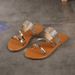Women's Shoes Large Flat Bottom Rhinestone Casual Beach Sandals And Slippers For Women_vogvips.com
