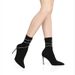 Women's Stiletto Boots - Pointed Toe High Heel Ankle Boots With Stretch Knit & Rhinestone Accents - Slim Fit Mid-Calf Boots For A Leg-Lengthening Look_vogvips.com