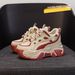2023 Autumn New Style Height-Increasing Korean Version Color-Block Dad Thick-Soled Wedge Casual Sneakers Student Women's_vogvips.com
