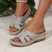Women's plus Size Knitted Wedge Sandals Summer 2026 European American Style One Strap Thick Sole Cross Border Slipper_vogvips.com