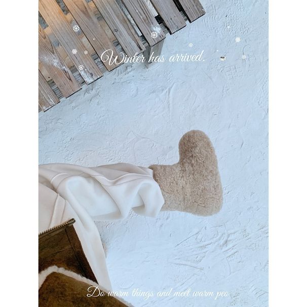 Soft Leather Version ~ Lamb Little Potato Thickened Warm 5cm Height Increasing Cotton Shoes Wool Short Women_vogvips.com