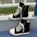 Thick Bottom Platform Unisex Shoes Runway All Match Casual Trainers Fashion Flat Heel High Top Canvas Sneakers Large_vogvips.com