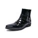 New Fashion Shiny Black Men's High Top Shoes Martin Boots Trendy Short Boots Fashionable Pointed Toe Short Boots Banquet Dress Men's Boots_vogvips.com